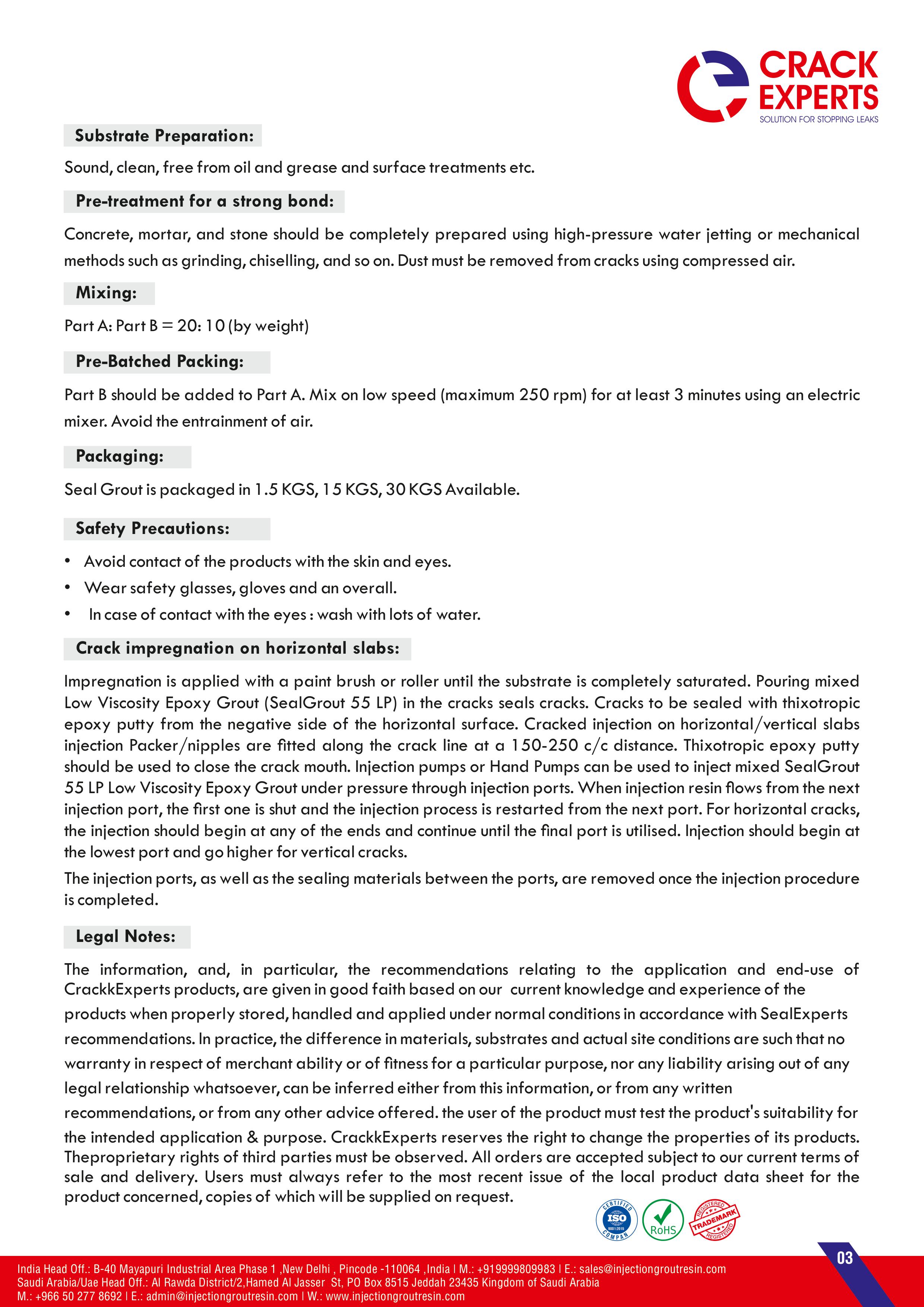 Sealgrout 55 LP - detail 3